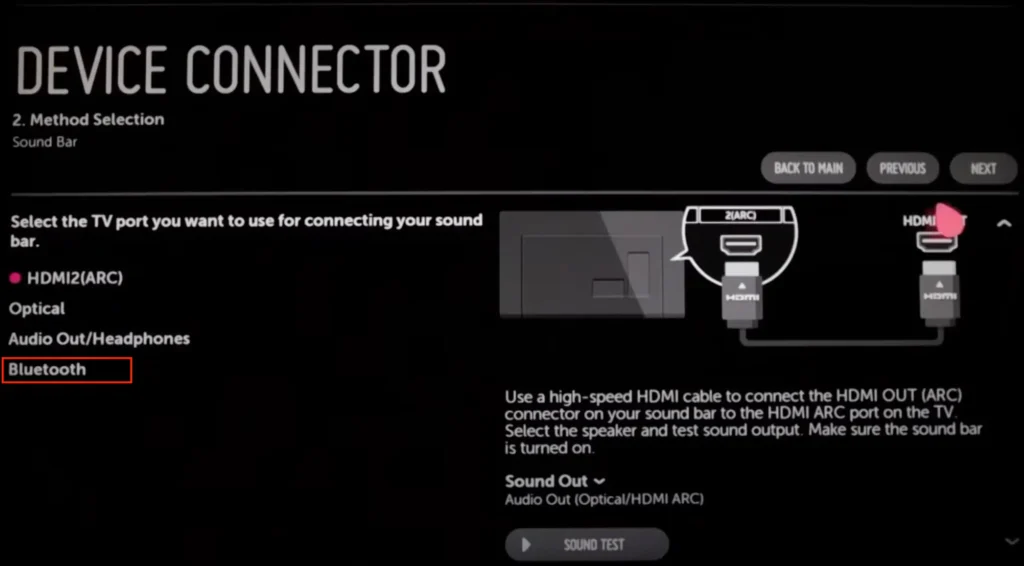 image showing how to Connect Soundbar to LG TV via Bluetooth