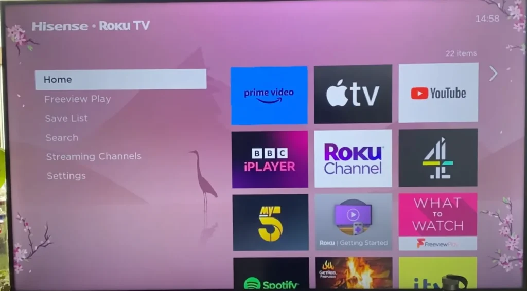 Home Screen on Hisense Smart TV