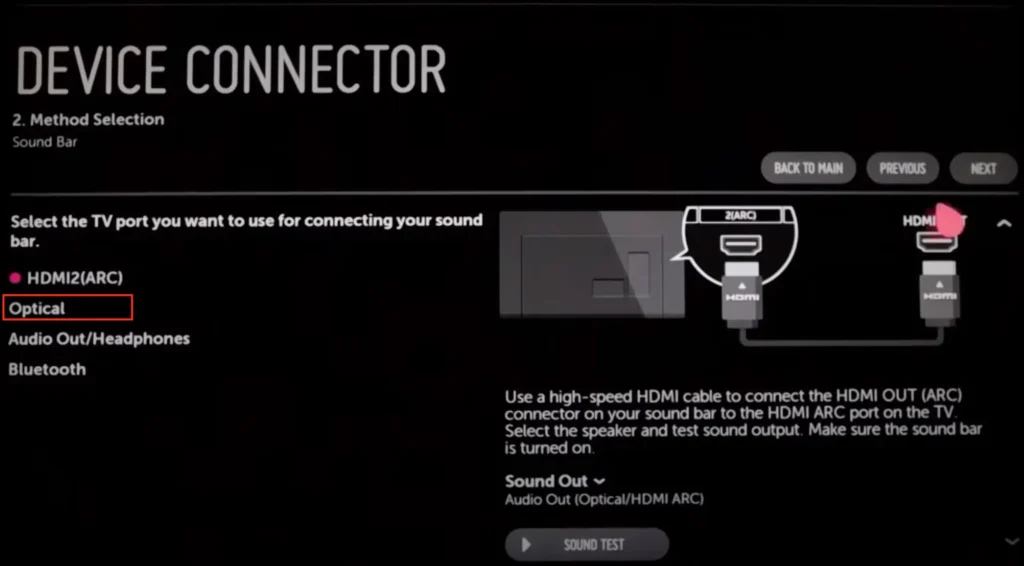 image showing How to Connect LG Sound Bar to LG TV with Optical Cable
