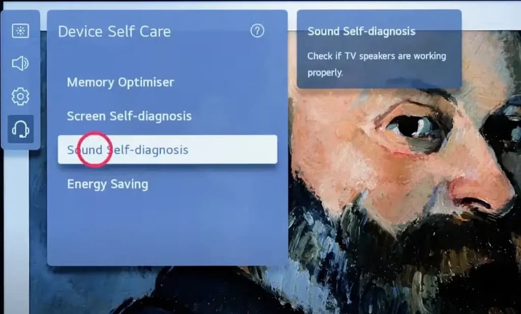 Audio Self Diagnoses on LG TV