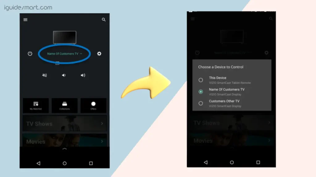 image showing how to find serial number using smartcast app