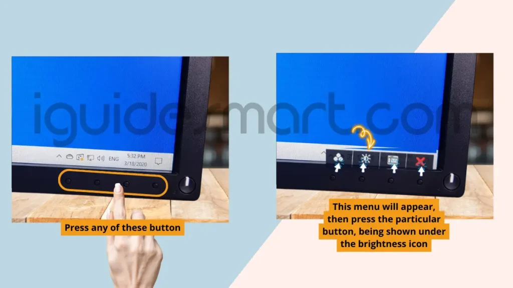 image showing how to CONTROL BRIGHTNESS/CONTRAST ON DELL MONITOR By Using Monitor’s Manual Buttons image