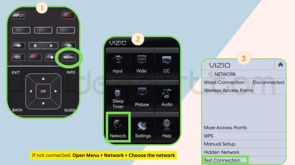 image showing How to Fix if Vizio SmartCast Not Working by Checking Your Internet Connection