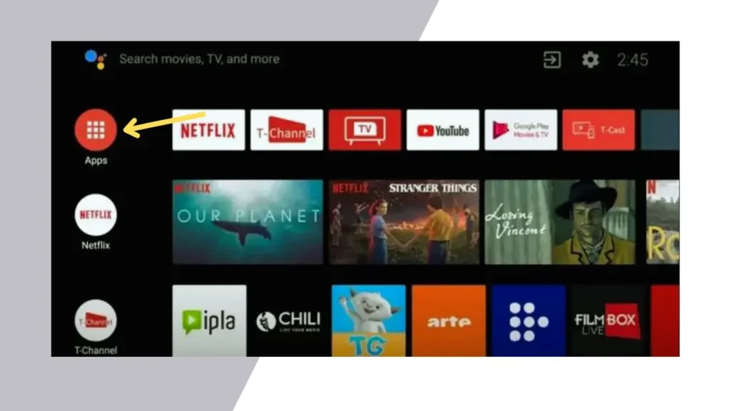 Image showing Apps Section on Hisense Android TV to get NFL