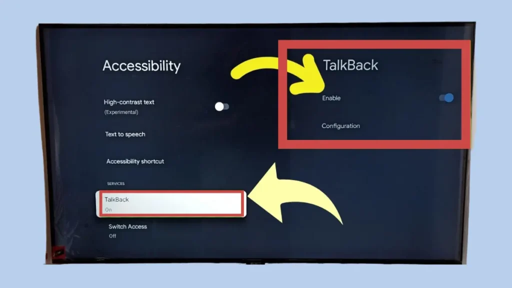 image showing steps to Turn Off Talkback on Hisense Smart TV
